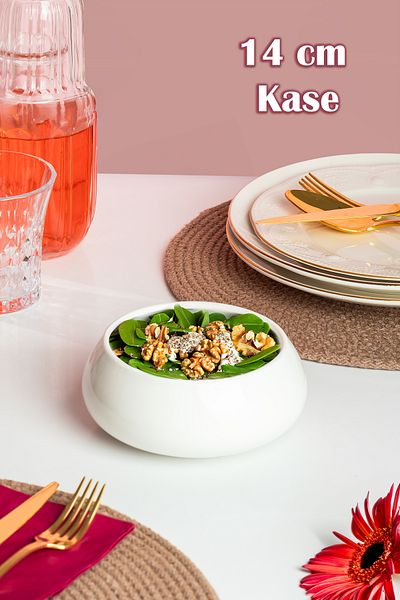 Porsima 900322   Porcelain Round Bowl - Salad, Appetizer and Dinner Plate
