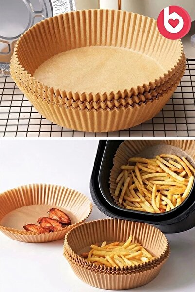 HETicaret 10 Adet Air Fryer Pişirme Kağıdı Yağsız Firitöz Hava Fritözü Pişirm...