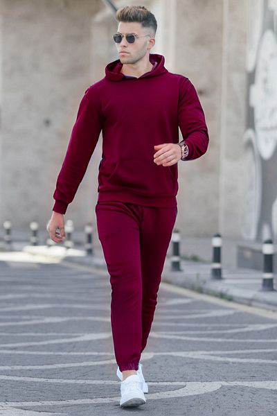 BayBayan Ανδρικό σετ φόρμας χωρίς στάμπα, ίσιο oversize με ελαστικά πόδια
