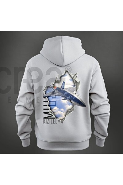 Crea Eymer Wear Світшот з капюшоном oversize сірий - Bayraktar Mius з принтом