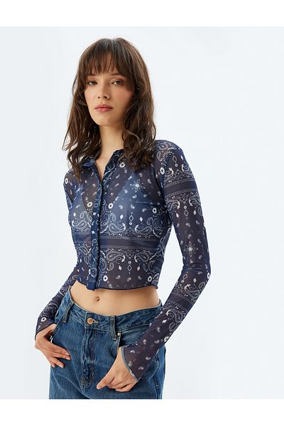 Koton White Patterned Women's Shirt 5Wak60018Ek