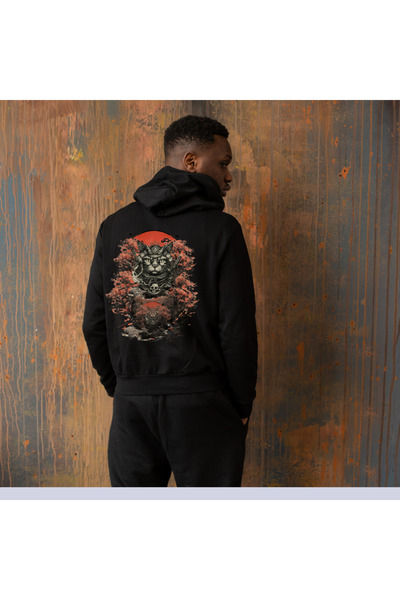 Unisex Japan tasarım baskılı Oversize Hoodie