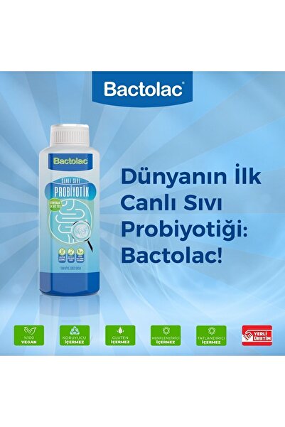 Bactolac Aktif Probiyotik - 1000 Ml (dünyada Canlı Organizma Içeren Tek Sıvı Probiyotik)