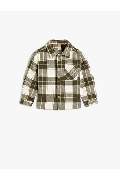 Koton Lumberjack Shirt Long Sleeve Button Closure Single Pocket