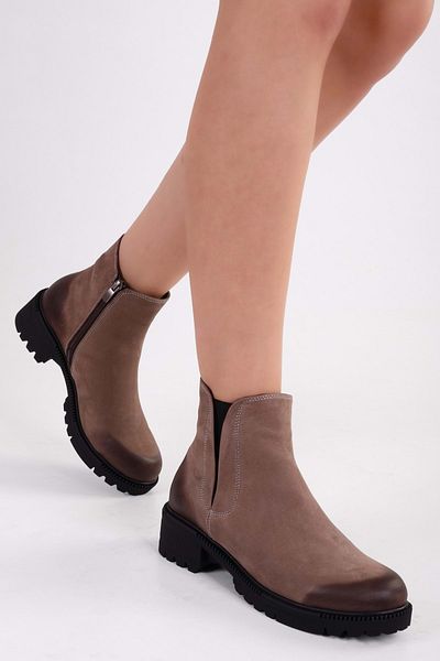 Shoeberry Γυναικείες μπότες Neylon Mink από γνήσιο δέρμα σουέτ