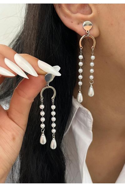 YASİN TOPÇU Steel Silver Earrings
