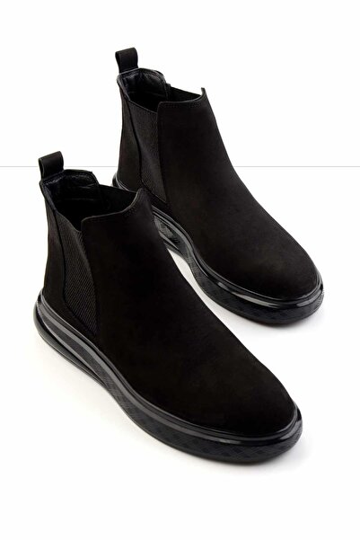 Bambi Siyah Nubuk Hakiki Deri Erkek Bot & Bootie E02401021001