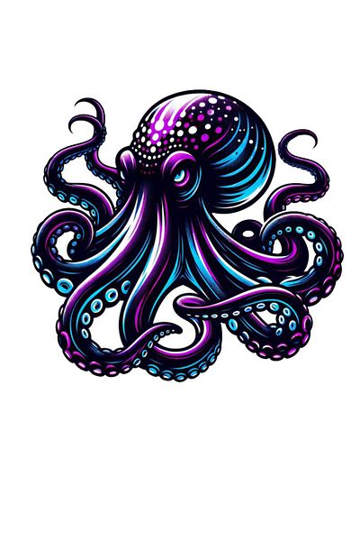 MegaSticker Autocolant caracatiță de culoare violet Mașină, Motocicletă, Cască, Laptop, Autocolant pentru geam 13x12 Cm