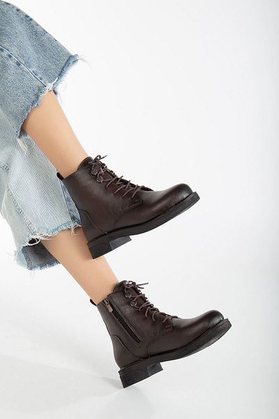 MaskButik Καφέ Aster Skin Boots - Lace Up