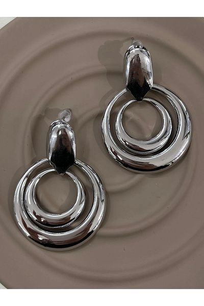 YASİN TOPÇU Steel Silver Earrings