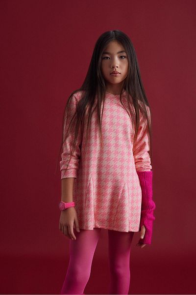LUESS Rochie pentru fetiță, jacquard, cu textura moale
