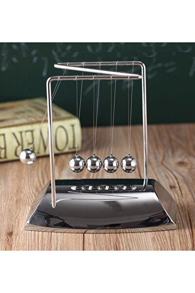 ehobim Büyük Boy Çelik Bilyeli Newton Balans Topları Masa Üstü Stres