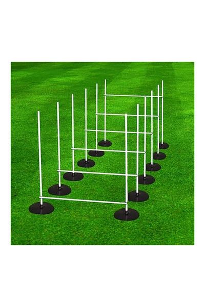 SPORIO 12-Piece Slalom Football Set - Conditioning, Training, and Rubber Base