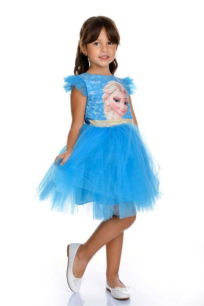 Mnk Baby&Kids Blue Girl's Party Dress - M00674