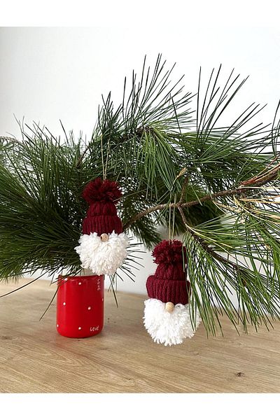 nuit Christmas Set of 2 - Gin Dwarf and Pine Tree Santa Claus Ornament