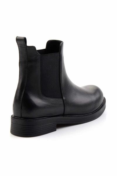 Bambi Siyah Hakiki Deri Kadın Bot & Bootie K02046010403