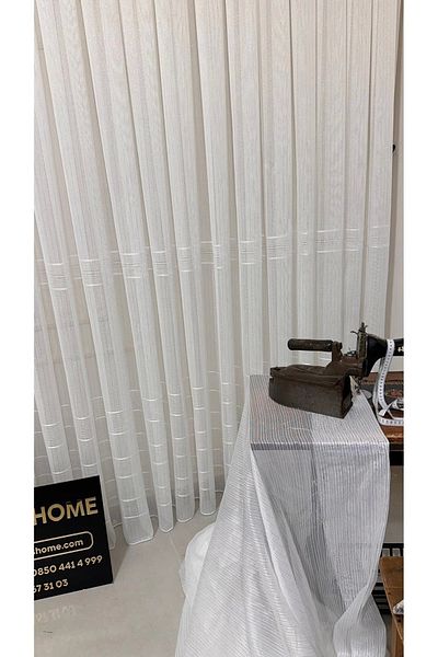 NİVEMESHOME Nivemeshome Karan Gold 1/3 Tight Pleated Tulle Curtain Apm