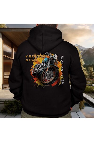 Crea Eymer Wear Choper Motorcycle Ілюстрований принт Oversize Hoodie Світшот ...