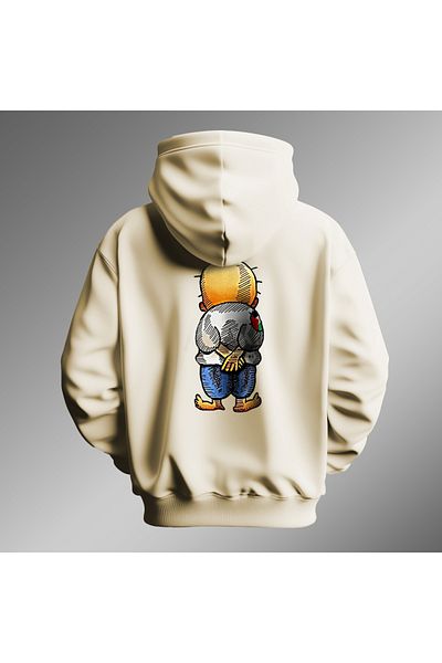 Crea Eymer Wear Σχέδιο Hanzala - Κρεμ φούτερ με κουκούλα oversize