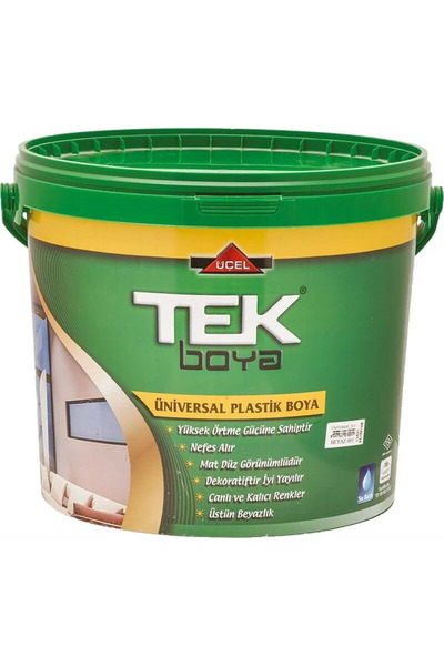 TEK BOYA Tek Üniversal Plastik Mat Görünümlü Iç Cephe Boyası Beyaz 2,5 Lt