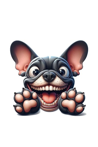 MegaSticker 13x13 Cm Autocolant drăguț câine zâmbitor - mașină, motocicletă, cască, laptop, sticlă