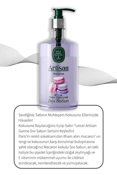 Eyüp Sabri Tuncer Artisan Natural Olive Oil Liquid Soap Macaron 600 ml X3