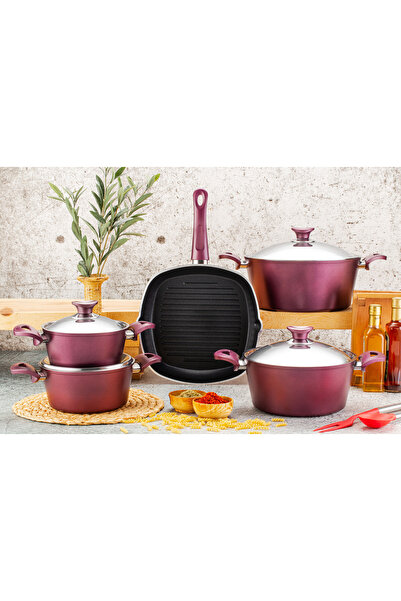 Arzu Çelik - Katre 9 Parça Non Stick Tencere Seti