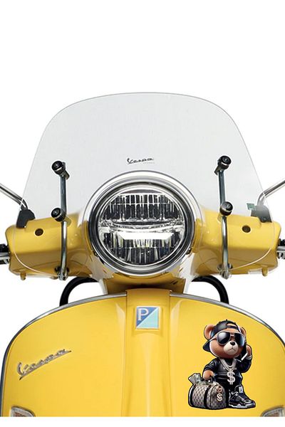 MegaSticker Autocolant Rich Teddy Bear - Mașină, Motocicletă, Cască, Laptop, Parbriz 13x10 Cm