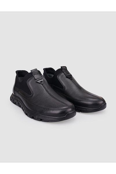 Cabani 100% Genuine Leather Black Men's Casual Shoes