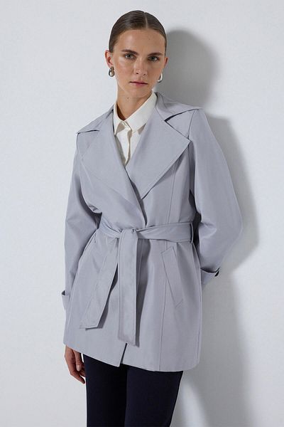 Touché Privé Trench Coat with Epaulette Sleeves