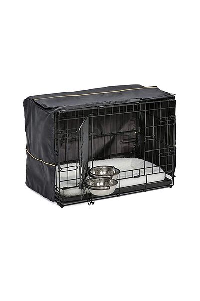 Midwest iCrate Double Door Dog Cage with Cover, Bed and Bowls - 22 inches - XSmall