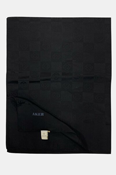 Aker Monogram Shawl - New Checkerboard Pattern - Black 911