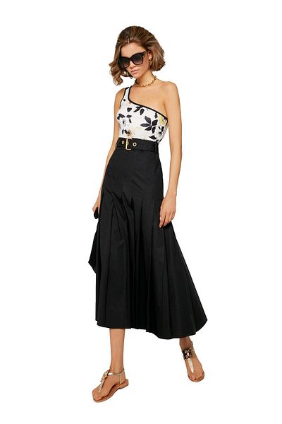 Escada Floral One Shoulder Beige Bodysuit