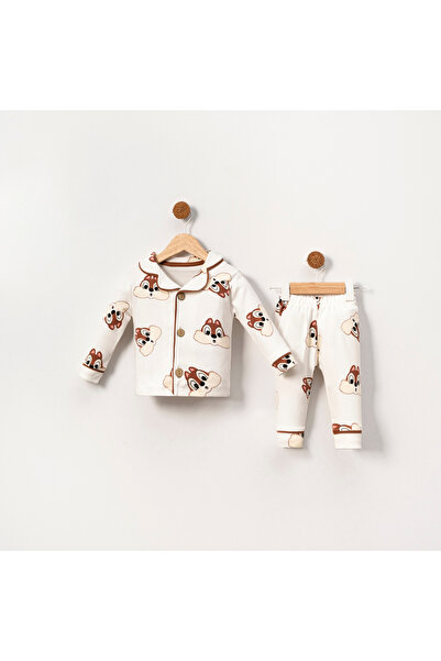 Bolly Baby 100% Cotton Baby Pajamas Set with Patterned Button Detail