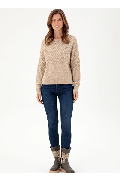 U.S. Polo Assn. U.S. Polo Assn. Kum Melanj Kadın Bisiklet Oversize Kazak ZENLE DMLS