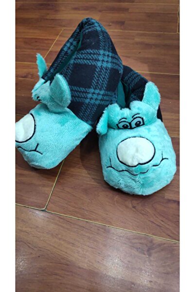 THE TWIDDLERS Twidy Köpek Figürlü Yeşil Kışlık Sıcak Tutan Ev Pandufu