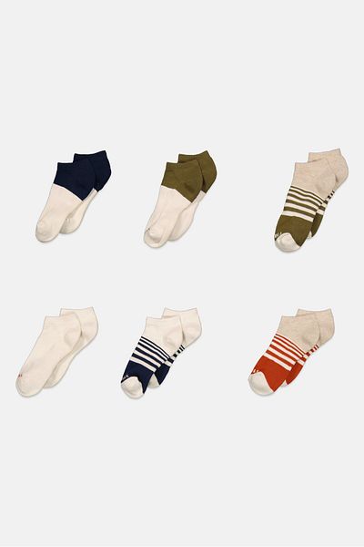 Merrell Men 6 Pairs Recycled Cushioned Socks, Beige Combo