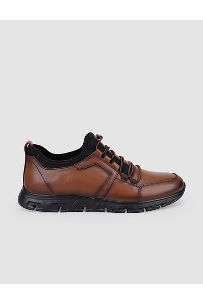 Cabani 100% Genuine Leather Tan Clip Lace-Up Men's Casual Shoes