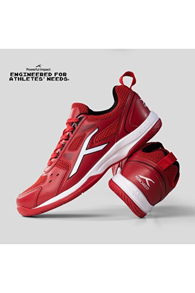 Hundred Raze Badminton Shoes (RED/BLACK/WHITE, UK 4 / US 5 / EU 38) | Non-marking | Rubber