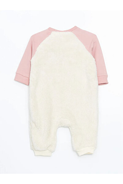 LC Waikiki LCW baby Ekru Bisiklet Yaka Pelüş Kız Bebek Tulum
