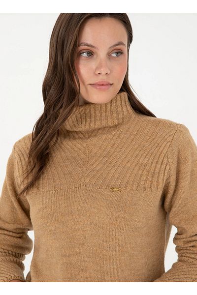 U.S. Polo Assn. U.S. Polo Assn. Антрацитен меланж дамски пуловер - Cycling Regular Fit Efek Dmls