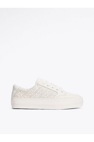 Tommy Hilfiger Női fehér Vulc bőr monogramos tornacipő