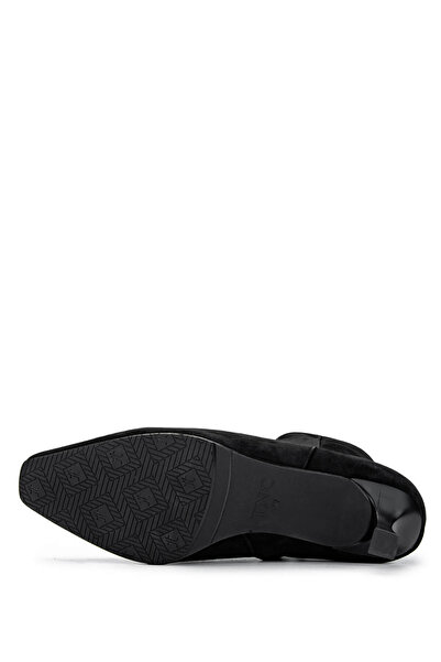 Tamer Tanca Kadın Hakiki Deri Siyah Süet Topuklu Bot