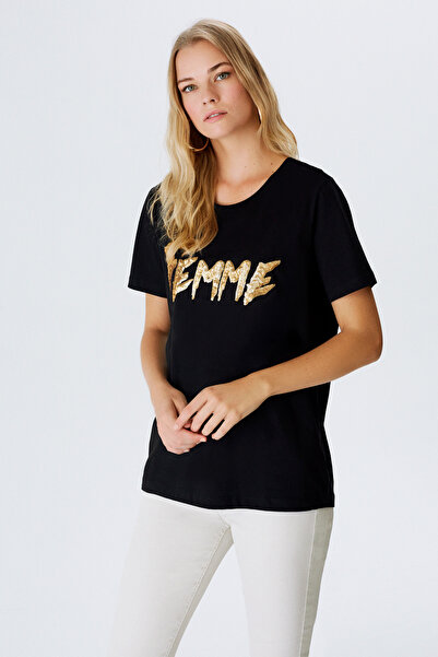 Naramaxx Pul İşlemeli T-shirt