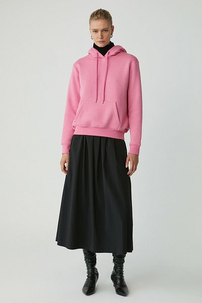 ETHIQUET Diane Damen-Sweatshirt aus rosafarbenem Fleece mit Kapuze – weiche, bequeme Passform