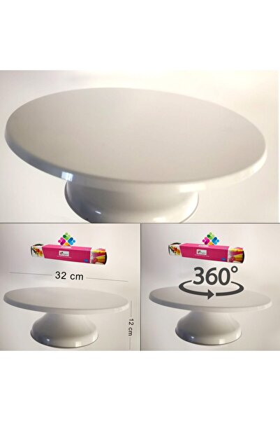 Dekamis Dönen Pasta Sıvama Standı / 360' Dönebilen Pasta Standı + 10 Lu Krema Sıkma Torbası