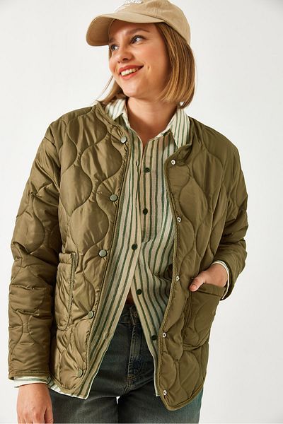 Bianco Lucci Gesteppter, gemusterter Taschenmantel für Damen 60351282