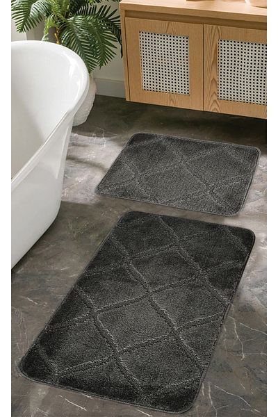KONFOR Non-Slip Bathroom Mat Set – Long-Lasting, Soft Texture, Water Absorbent, Washable Set (50x80