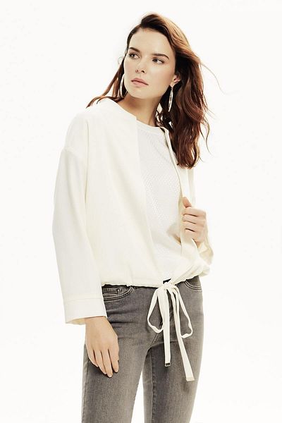 Naramaxx Lace-Up Draped Short Jacket