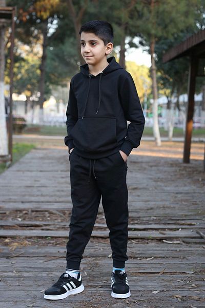 han elegant Σετ φόρμας με κουκούλα αγοριού μονόχρωμη